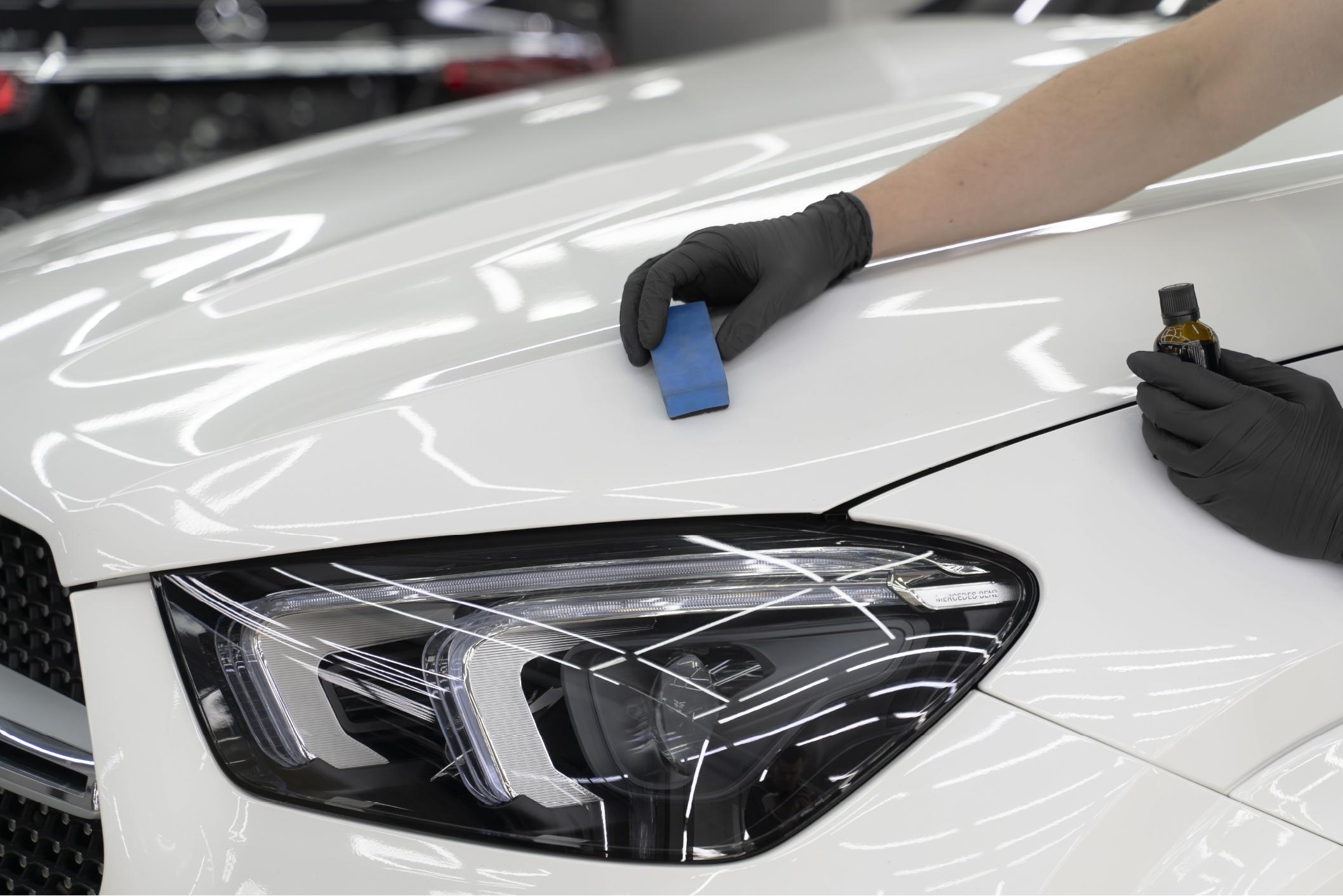 Ceramic coating application at Detailing Dynamics Dubai