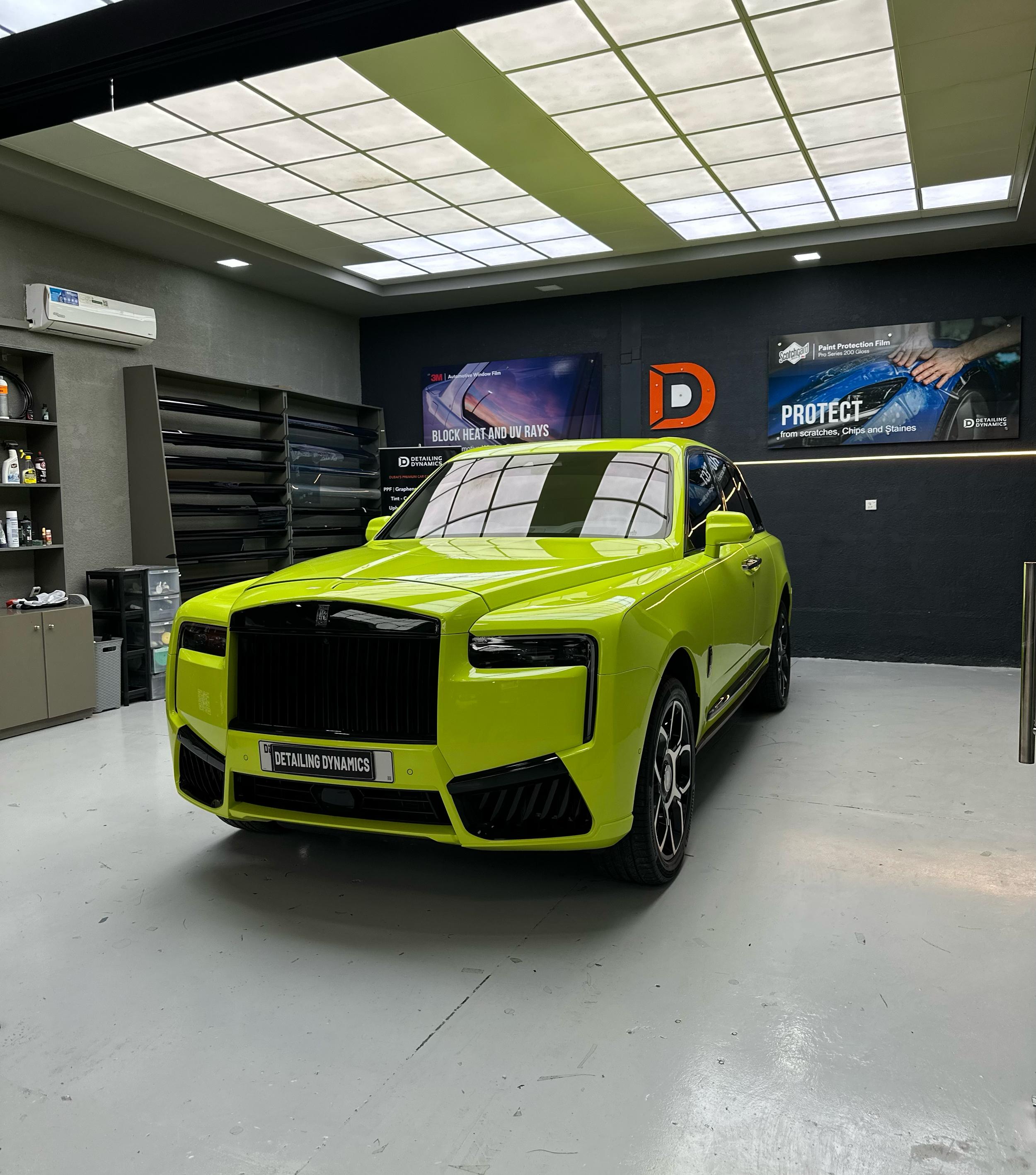 Detailing Dynamics studio — Rolls-Royce Cullinan PPF installation